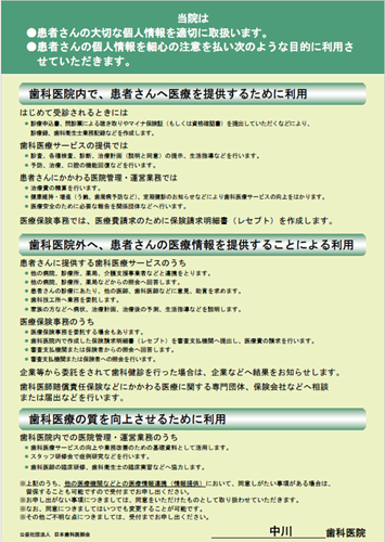 個人情報保護の掲示2